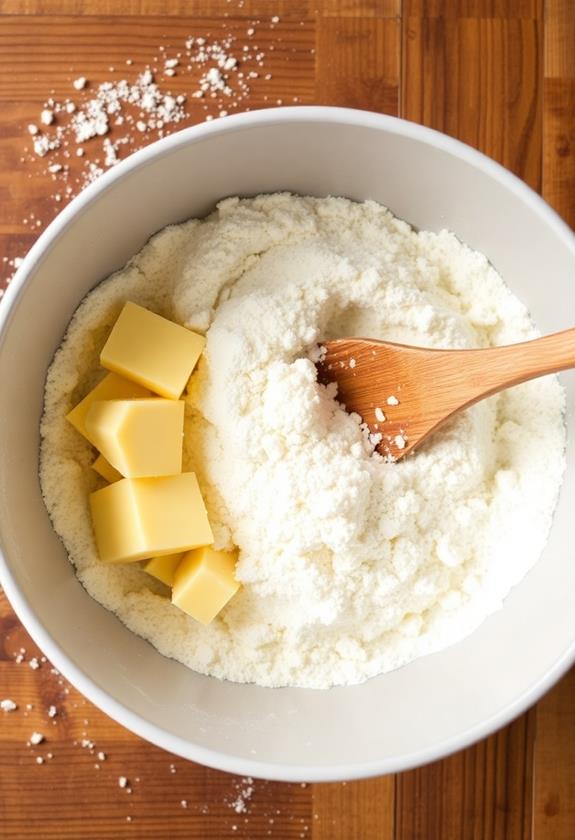 combine flour butter sugar