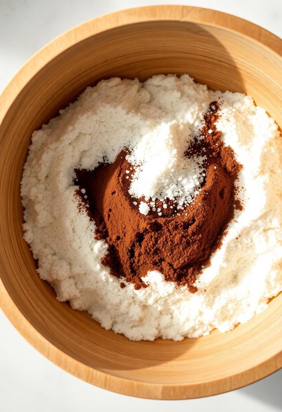 combine flour cocoa salt