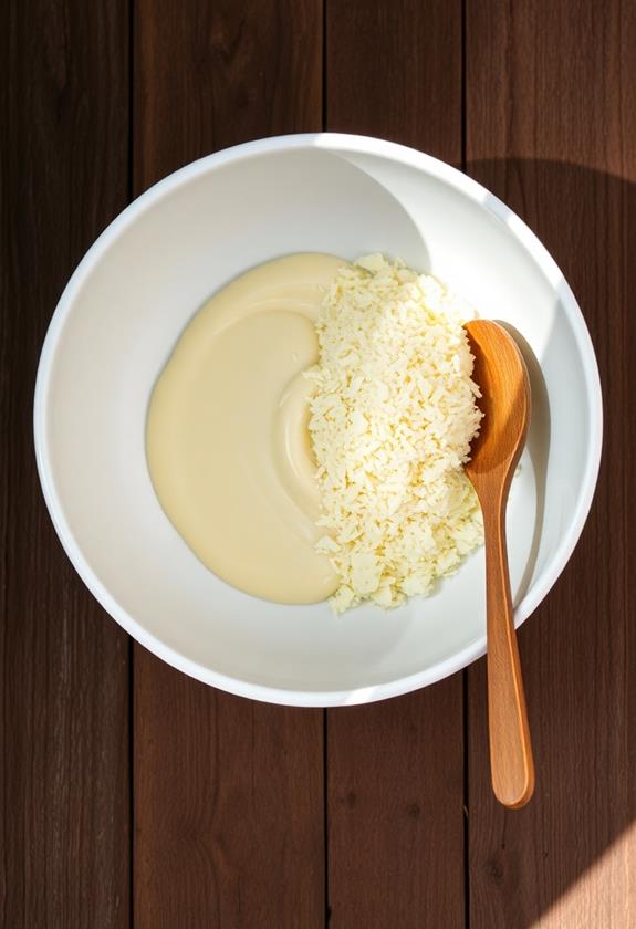 combine mayonnaise with parmesan