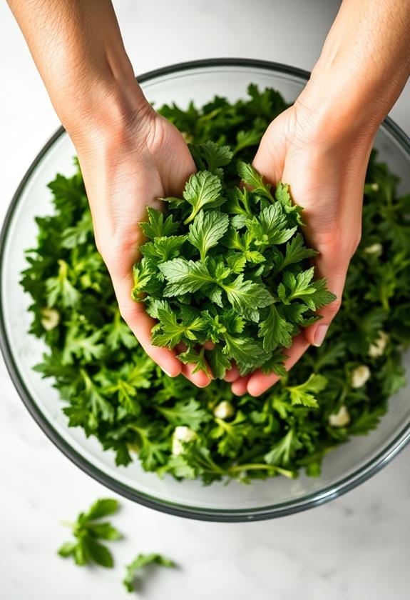 combine mint with arugula