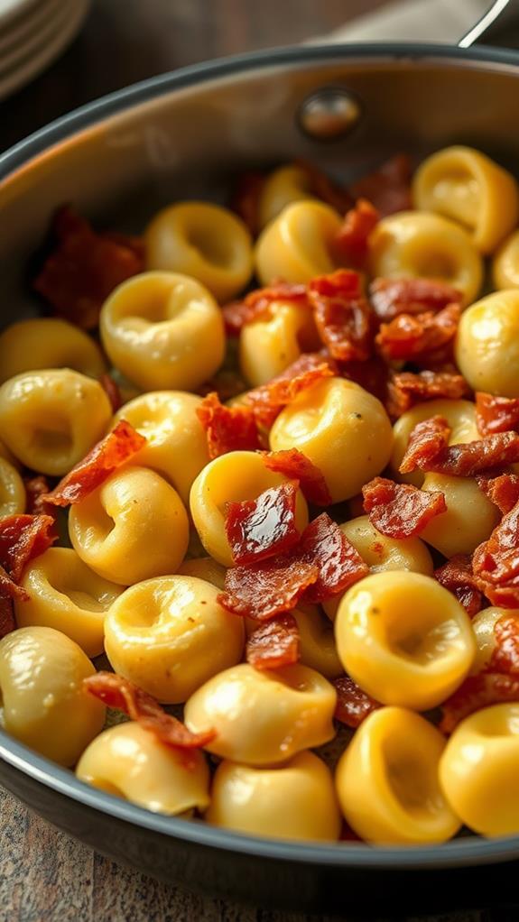 combine tortellini and pancetta