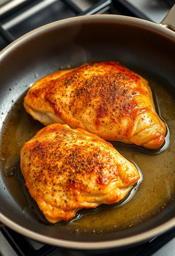 cook chicken golden brown