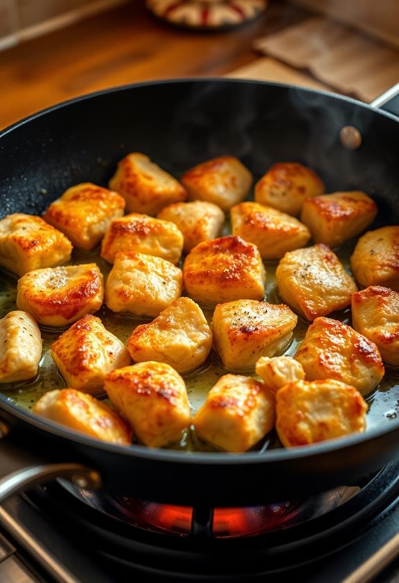 cook chicken golden brown