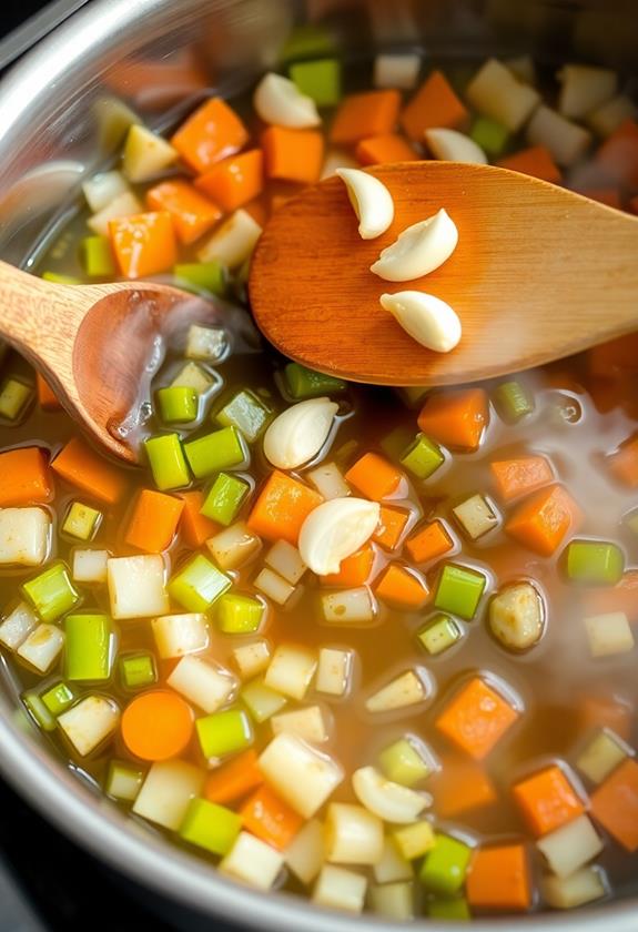 cook garlic until fragrant