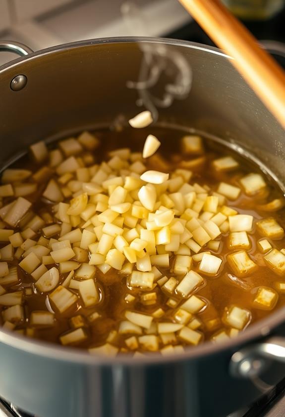 cook minced garlic briefly