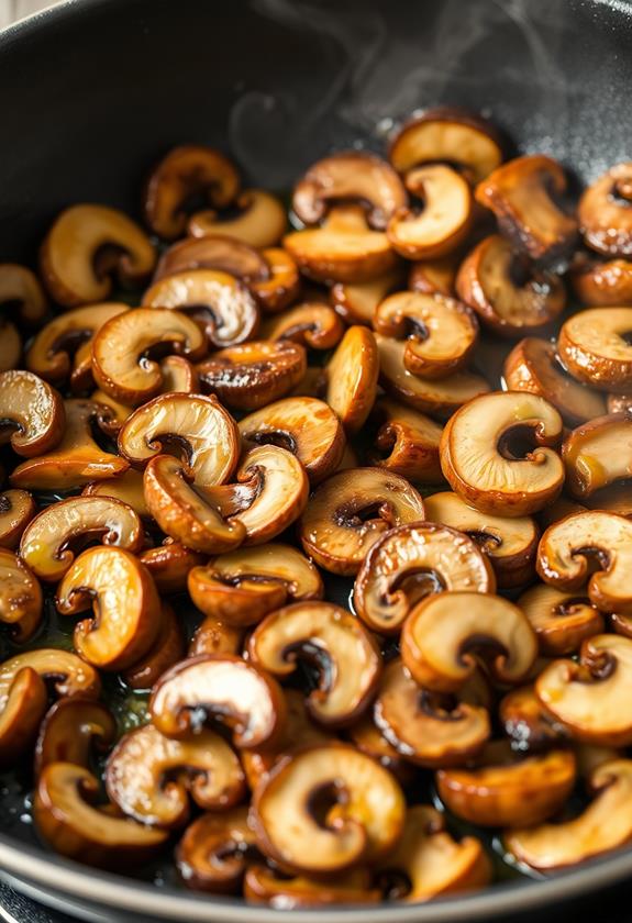 cook mushrooms until golden