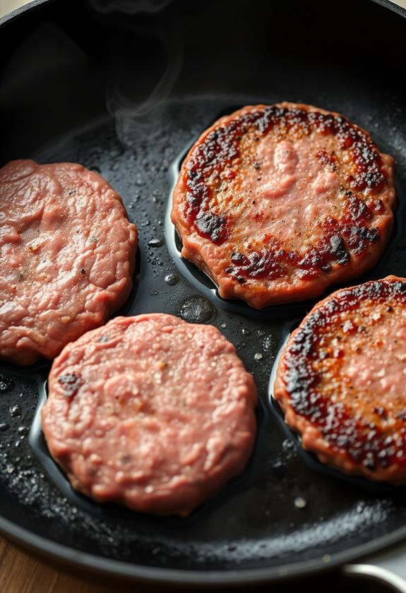 cook patties in skillet