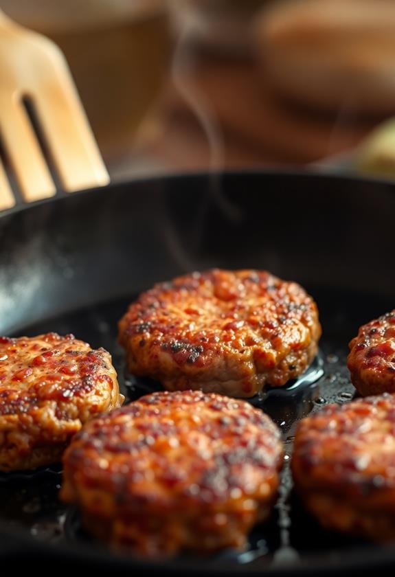 cook patties on skillet