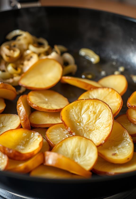 cook potatoes until golden