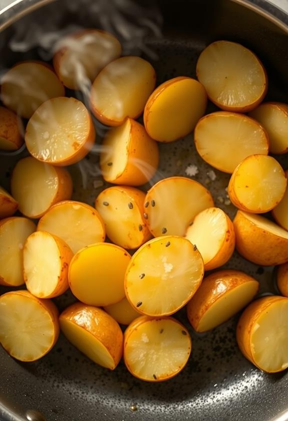 cook potatoes until golden