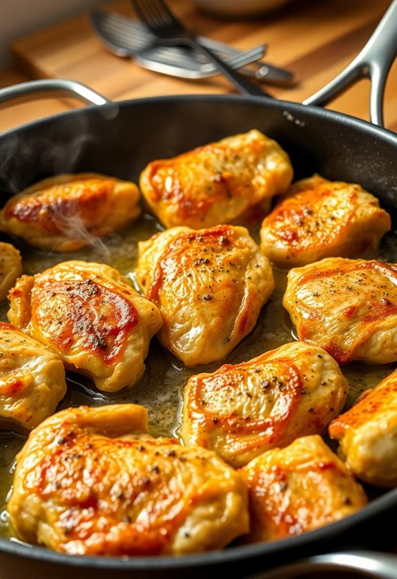 cook seasoned chicken pieces