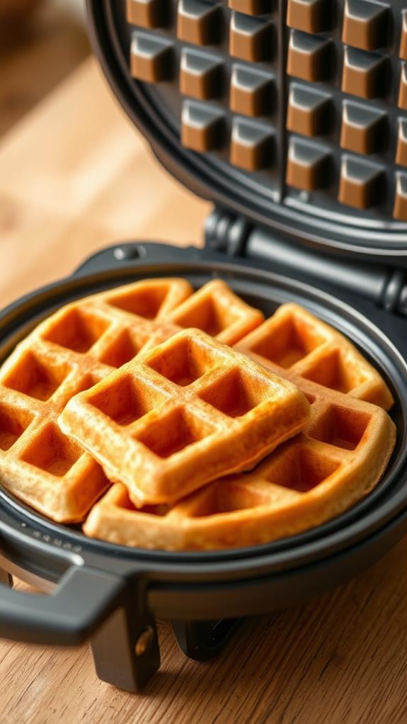 cook waffles until golden