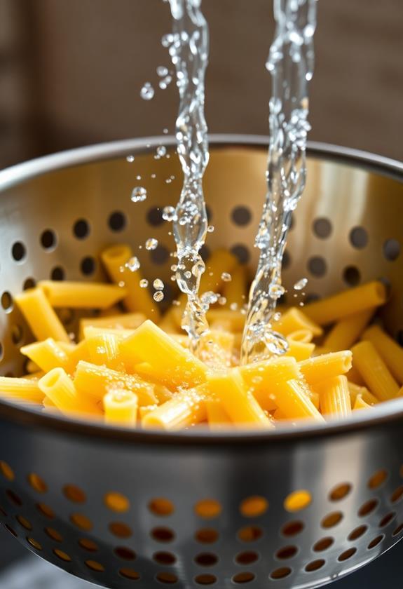 cool pasta with cold water