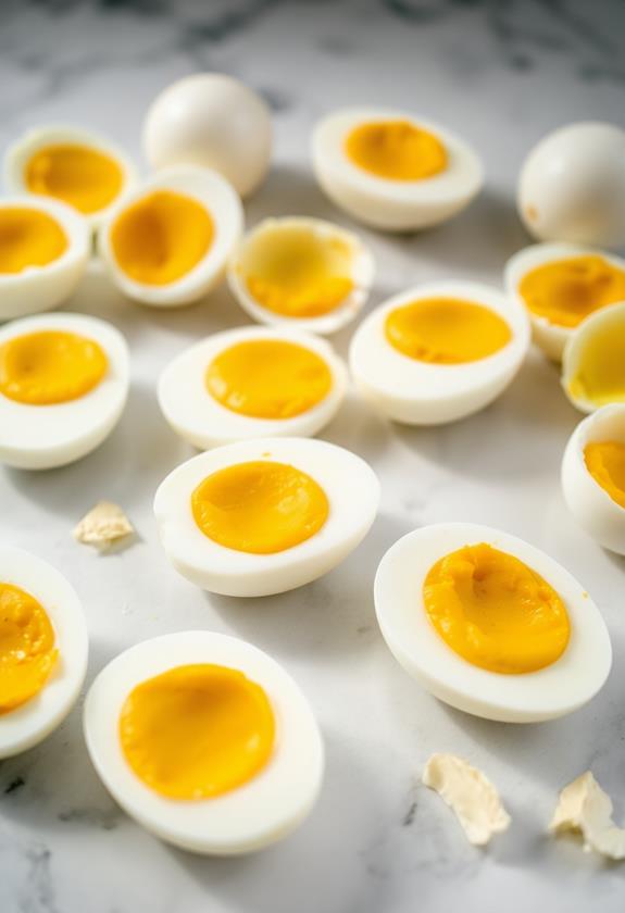 cool peel halve eggs