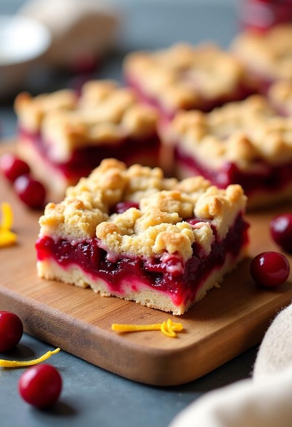 cranberry crumble pie bars