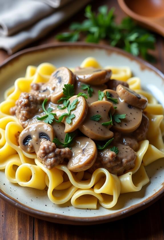 creamy beef stroganoff delight