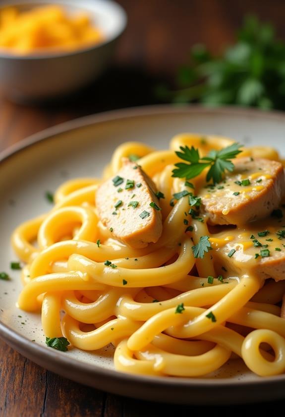 creamy cheesy chicken pasta