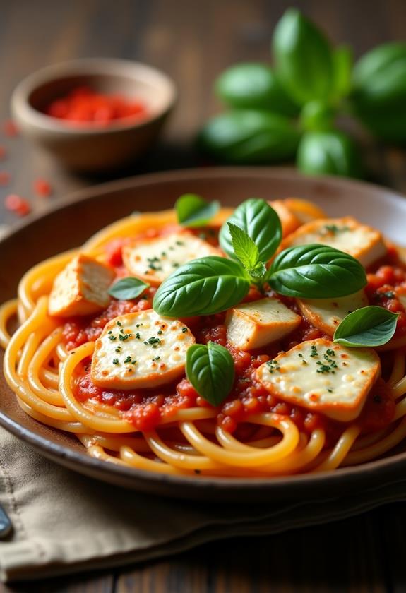 creamy chicken mozzarella pasta