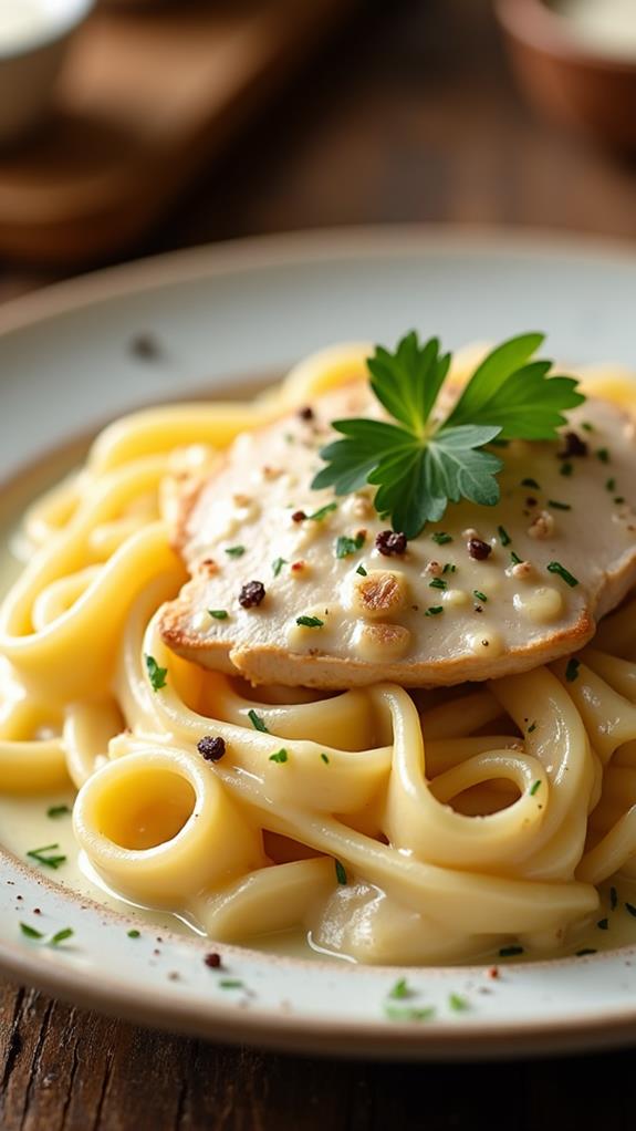 creamy garlic chicken pasta