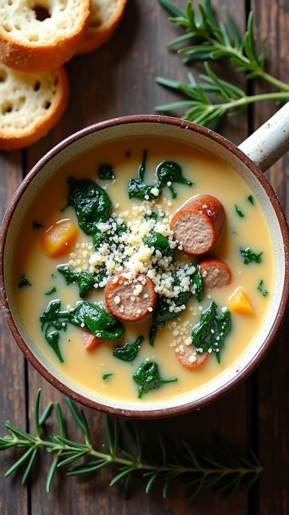 creamy sausage soup recipe