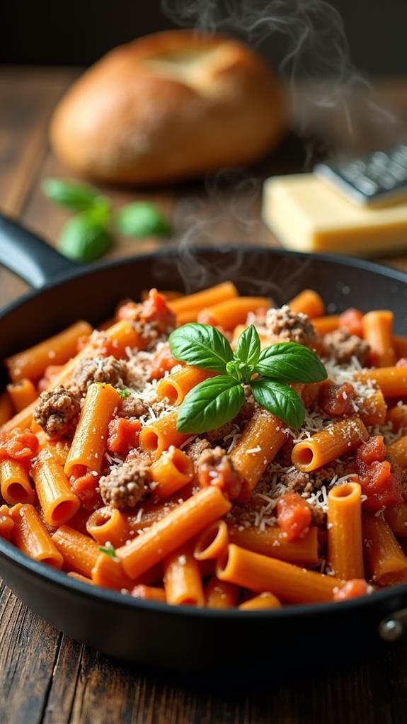 creamy tomato beef pasta