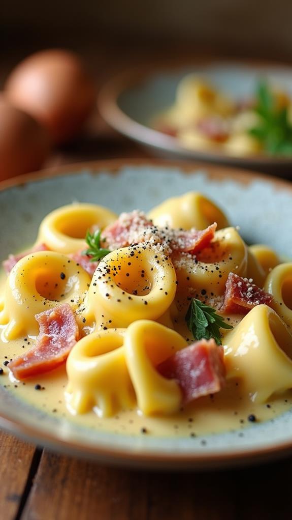 creamy tortellini carbonara delight