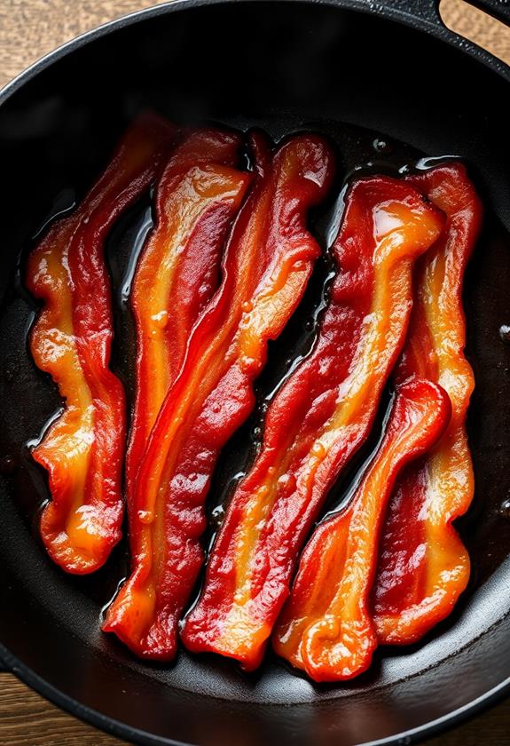 crispy bacon frying process