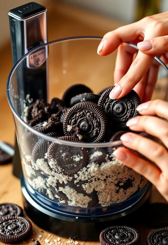 crush oreos into crumbs