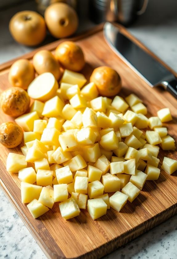 cube potatoes for cooking