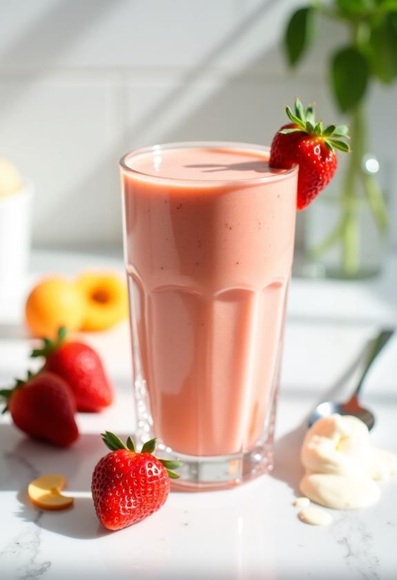 delicious apricot strawberry smoothies