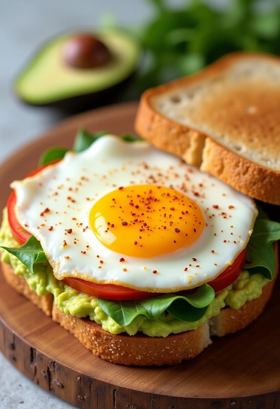 delicious avocado breakfast sandwich