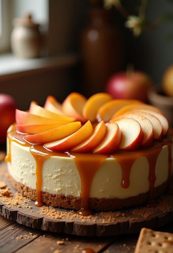 delicious caramel apple cheesecake