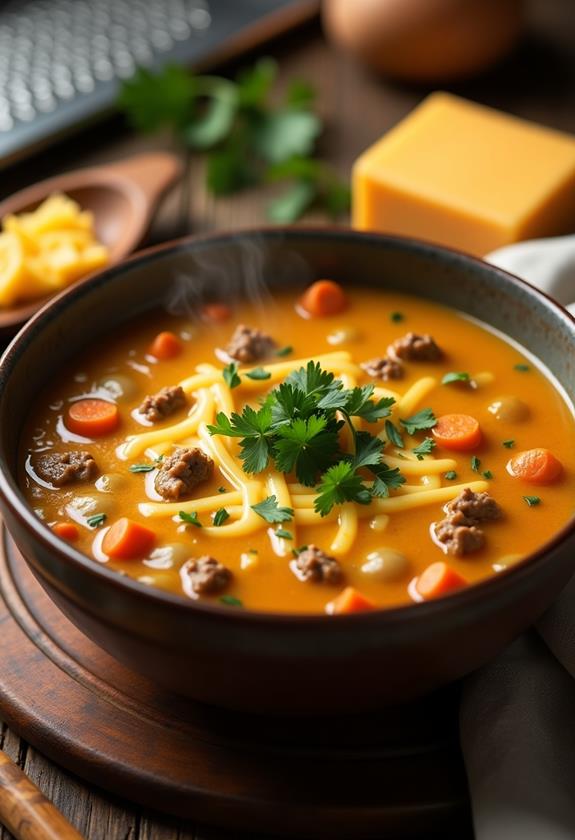 delicious cheeseburger soup recipe