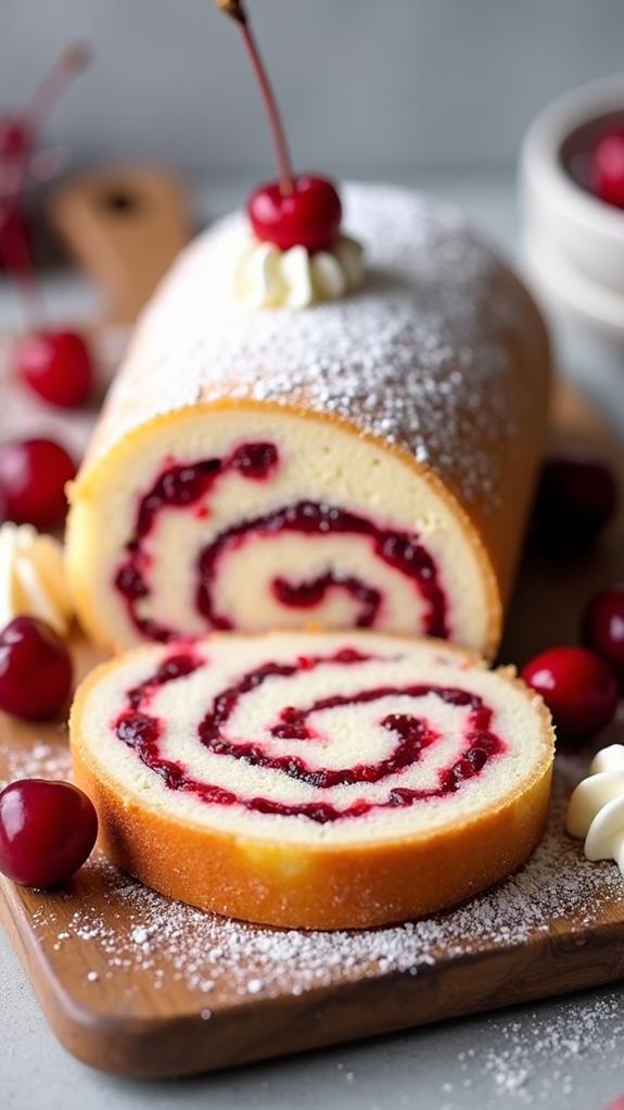 delicious cherry cheesecake roll