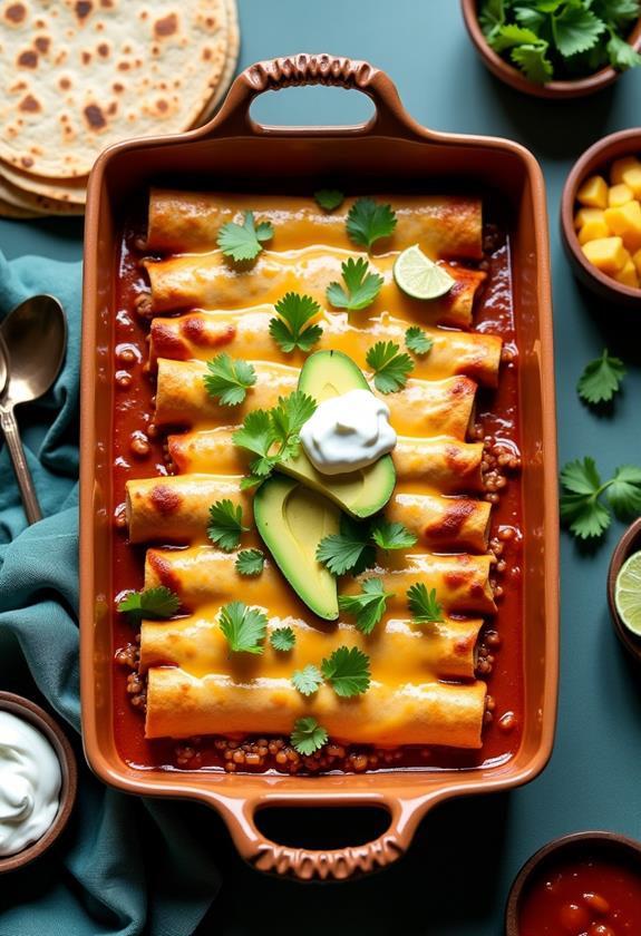 delicious ground beef enchiladas