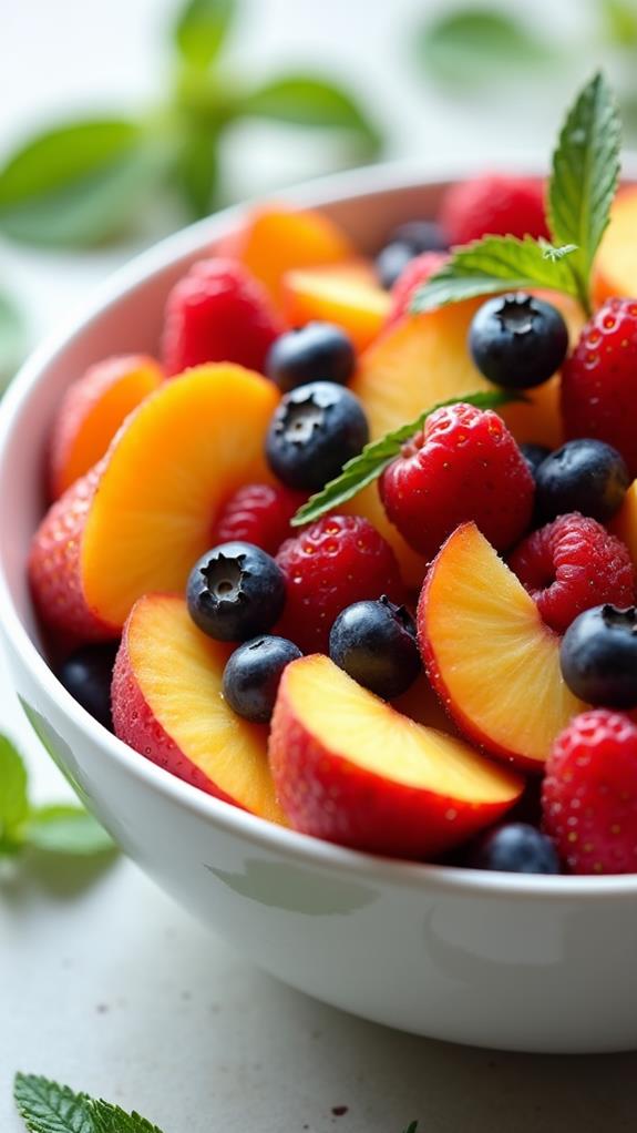 delicious peach berry salad