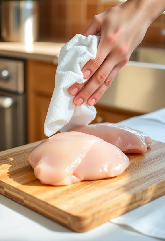 dry chicken breasts patting