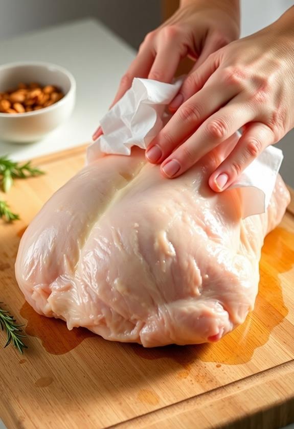 dry turkey breast patting