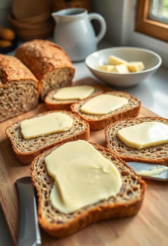 evenly butter bread slices