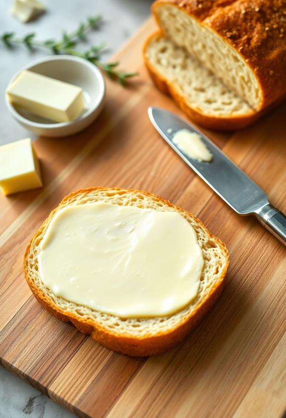 evenly butter bread slices