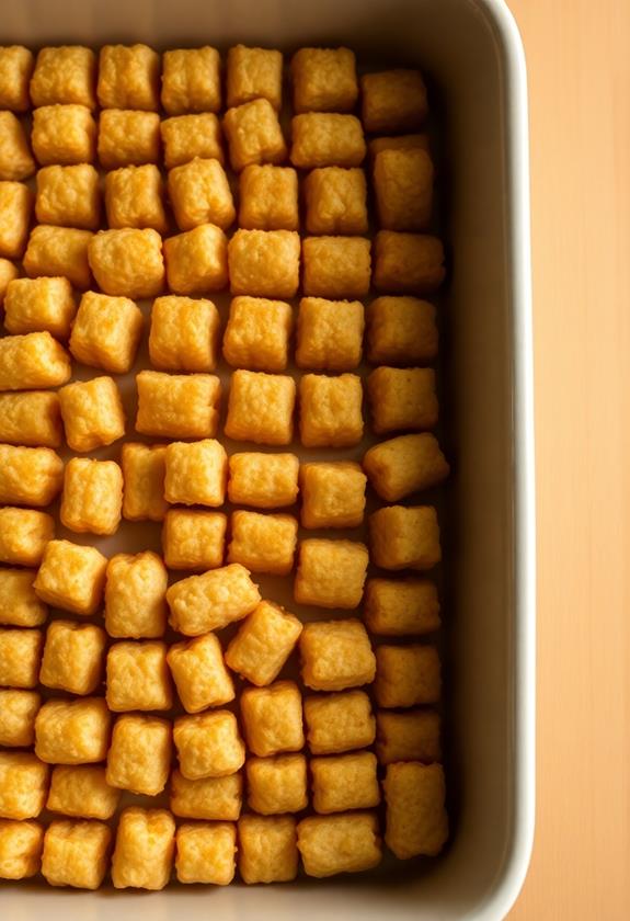 evenly layer tater tots