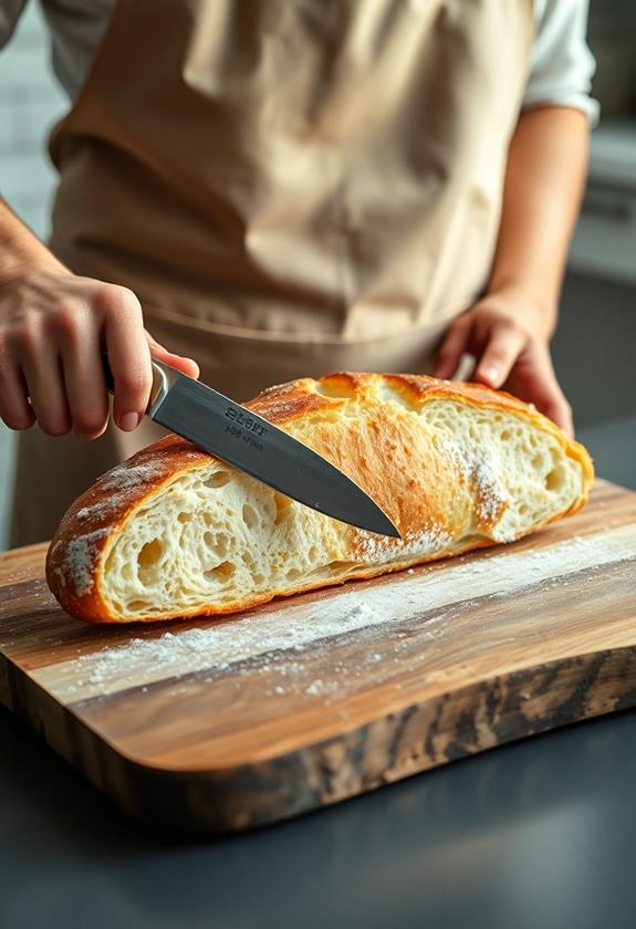 evenly slice bread lengthwise