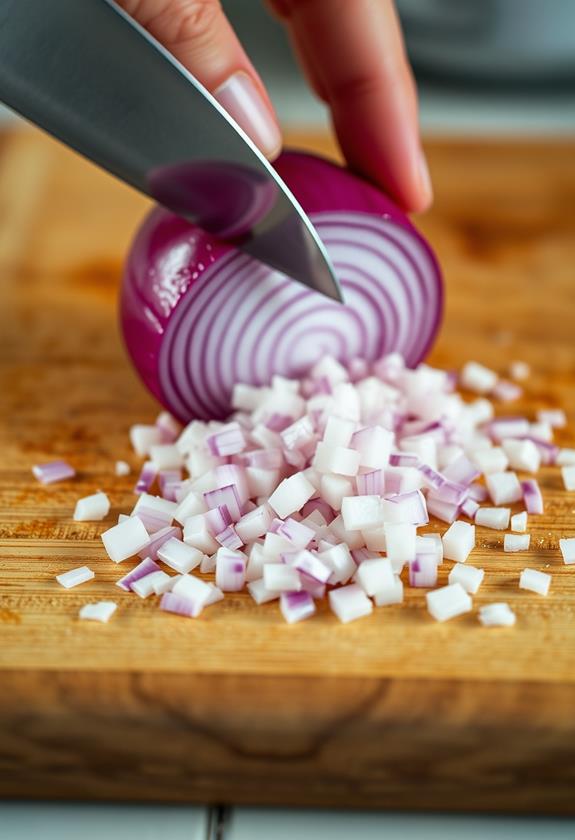 finely chop red onion