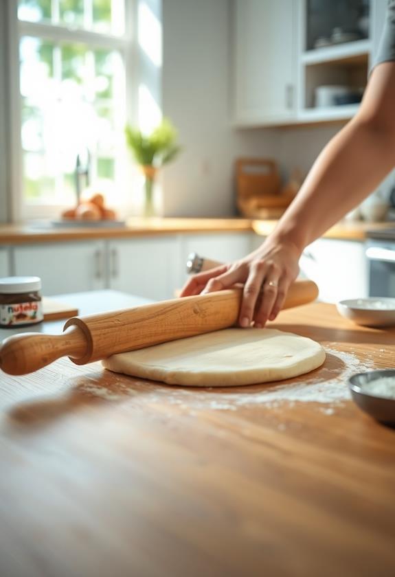 flatten biscuit dough evenly