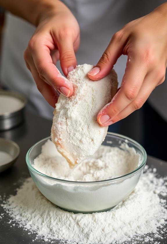 flour coated chicken tenders