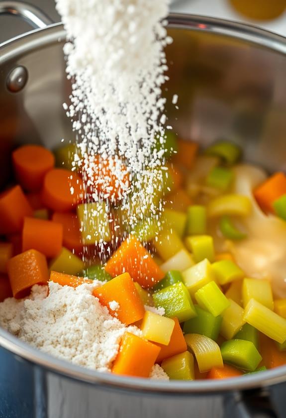 flour sprinkle on vegetables