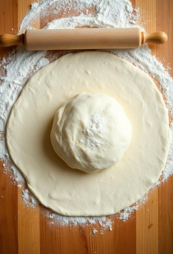 flour surface roll dough