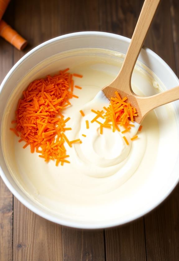 fold in grated carrots