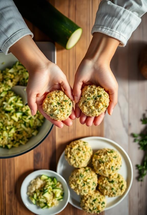 form palm sized patties now