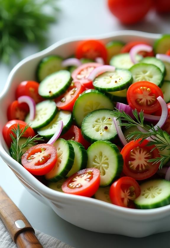 fresh cucumber tomato salad